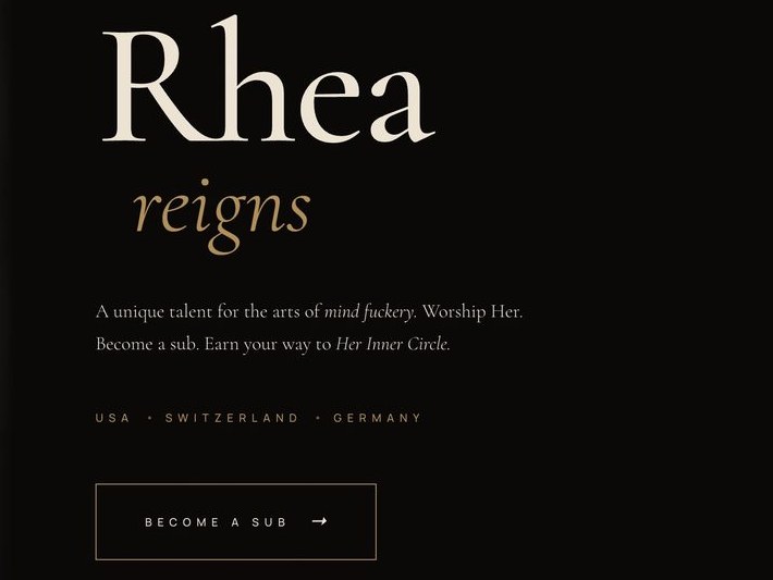 rheareigns.com — Typografie und Seitenaufbau, von Bizarrwerk gebaut